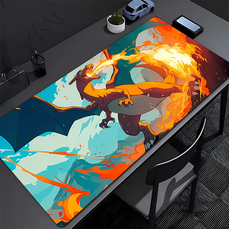 

Mouse Pad P-Pokemon Charizard Anime Gaming Accessories Gabinete Gamer PC Computer Desk Mat Non Slip Keyboard Pad Tablet Mousepad