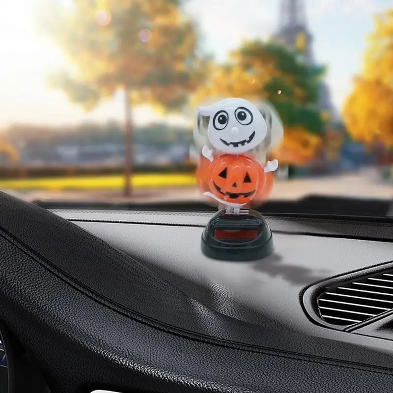 

Car Dashboard Ornaments Solar Ghost Pumpkin Ornament Cute Home Decoration Automotive Interior Accessories For Desktop Women Men