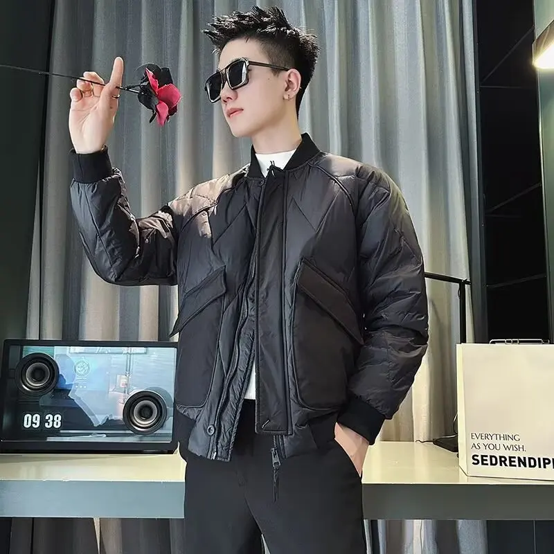 

New Men's Cotton Work Jaet Trendy Brand Top irt Haome Spring Autumn Stand Collar Coat Stand Fit Daily Wear Long Sve