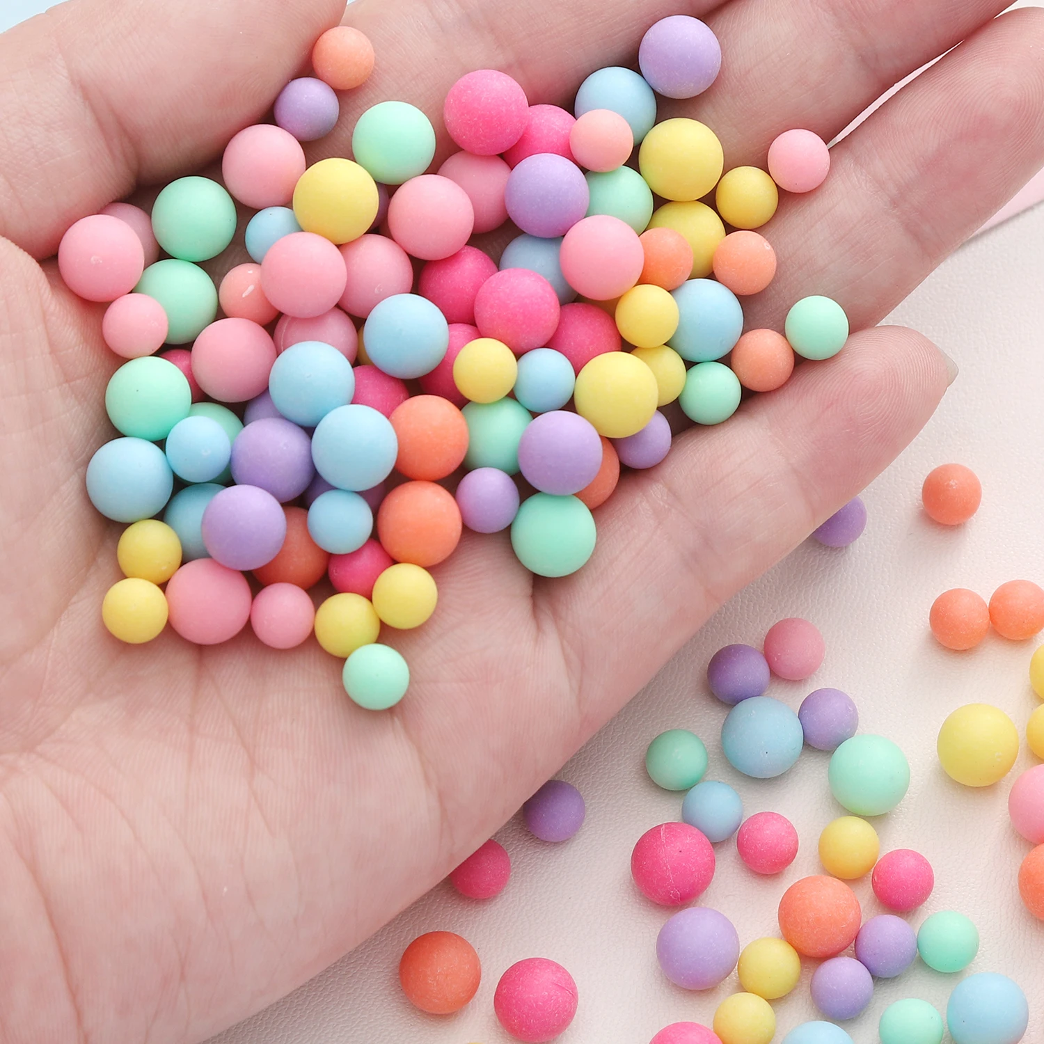 Perles acryliques de couleur macaron givrĂ© mat, sans trou, 50/100 piĂšces, 6/8mm, rondes, amples, pour bricolage, dĂ©coration de vĂȘtement, fabrication artisanale