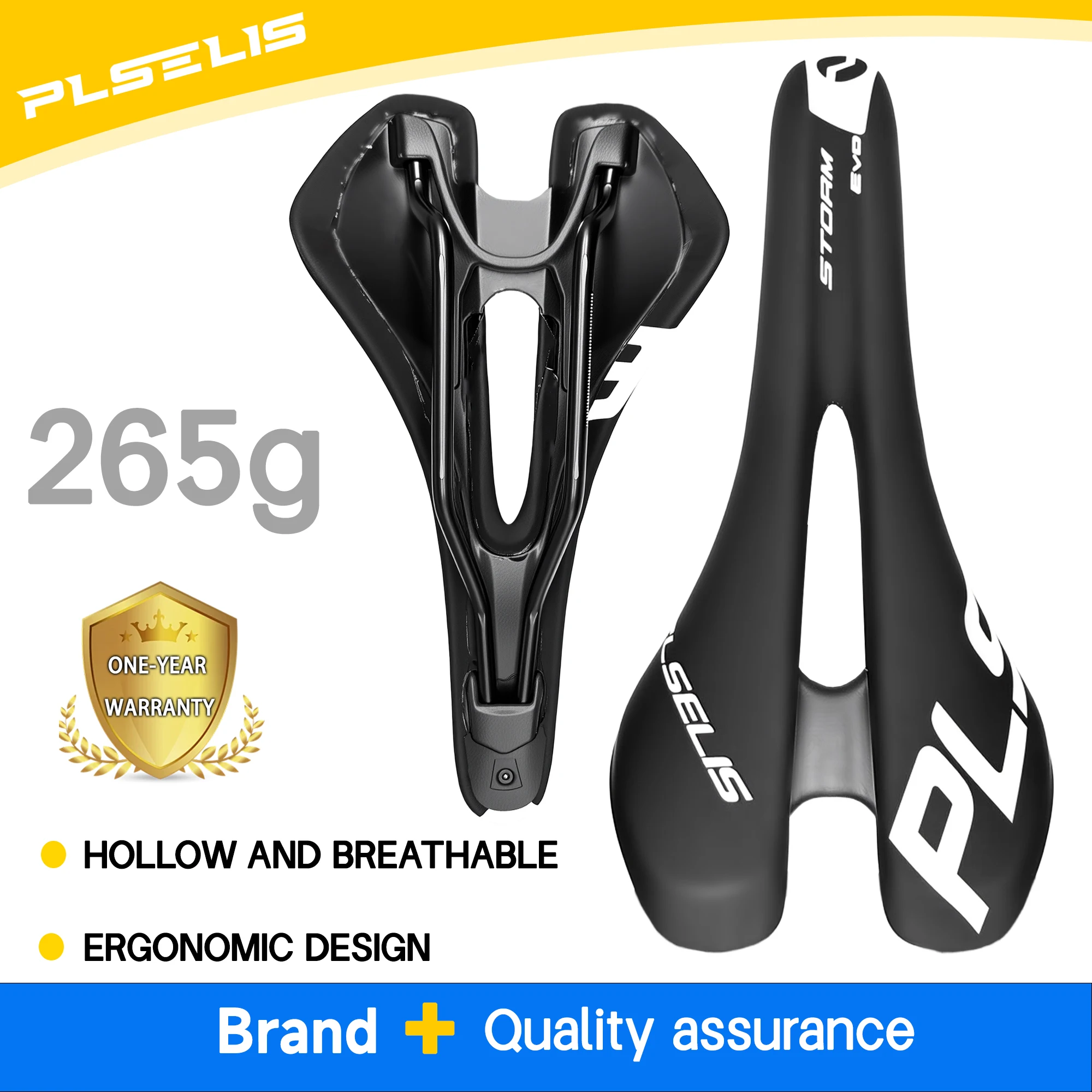 Plselis Hohler, atmungsaktiver Fahrradsattel, ergonomisches Design, leichtes 265 g Fahrradkissen, Reitausrüstung
