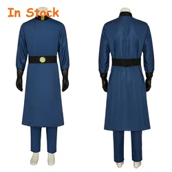 In Stock Dr.Drakken Cosplay Men Blue Uniform Suit Drakken Top Pants Gloves Full Set Halloween Party Suit
