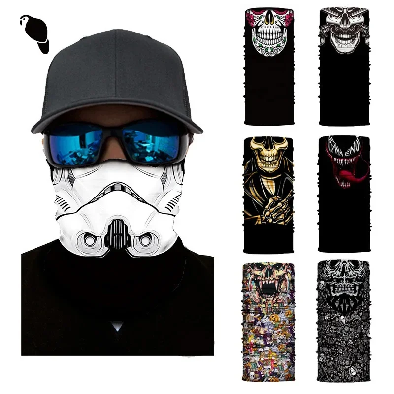 3D Seamless Magic Neck Warmer Gaiter Face Shield Balaclava Bandanas Cycling Hiking Tube Scarf Men Women Halloween Headband Mask