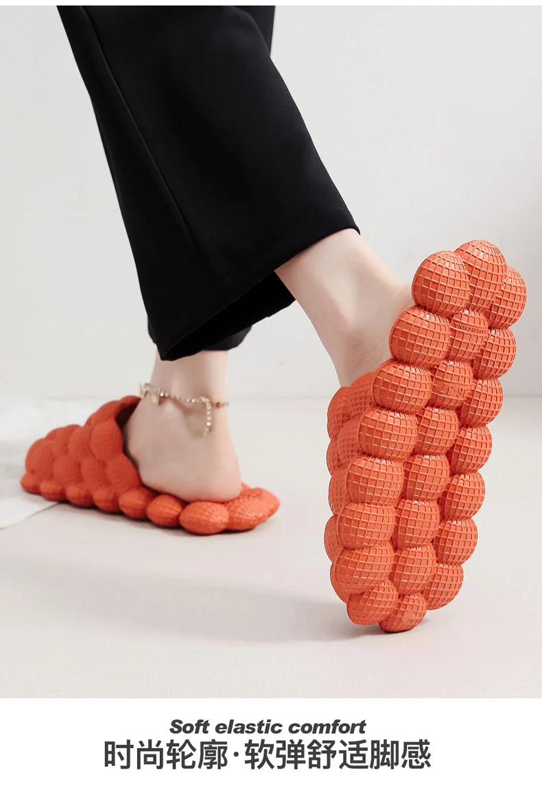 Damen & Herren Weiche Bubble-Slipper – Modische Neuheit 2026: EVA Cool Home & Strand-Schuhe mit Massagesohle – Designer Indoor Erdnuss-Slipper – Detail 3