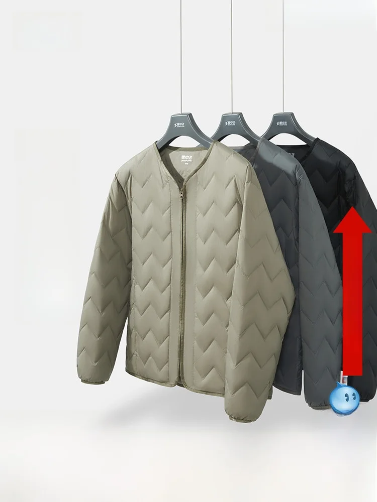 

Легкая мужская пуховая куртка с круглым воротом, модная, в корейском стиле, с наполнителем из пуха, свободного кроя, для города