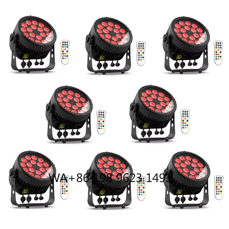 18x10W RGBW 4-in-1 IP65 Outdoor Par Light Wireless DMX IR Remote Stage Lamp for Wedding Disco Club Event