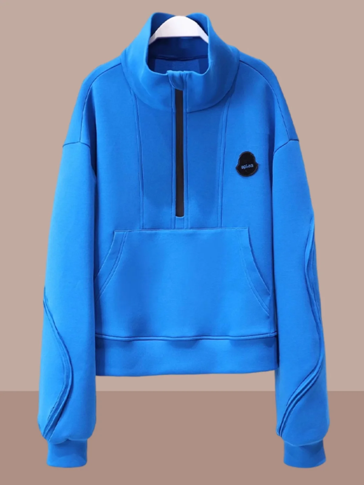 

Женская толстовка Klein Blue на молнии с воротником-стойкой, свободного кроя, из органического хлопка, с длинными рукавами, в корейском стиле, весна-осень