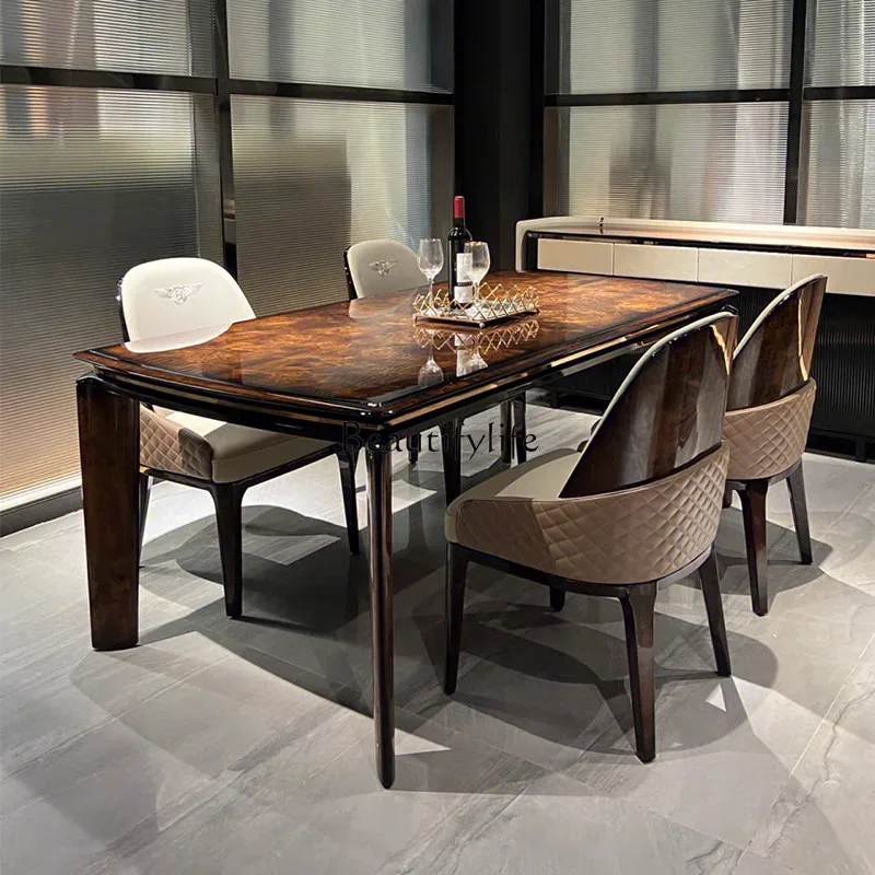 

ls 51Light luxury solid wood dining table rectangular table