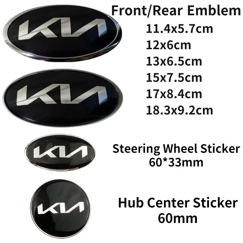 Car Front Hood Trunk Emblem Steering Wheel Logo Sticker for KIA Sportage K3 K5 K9 Rio Forte Optima Sorento Ceed Niro Sedona Soul - view 2