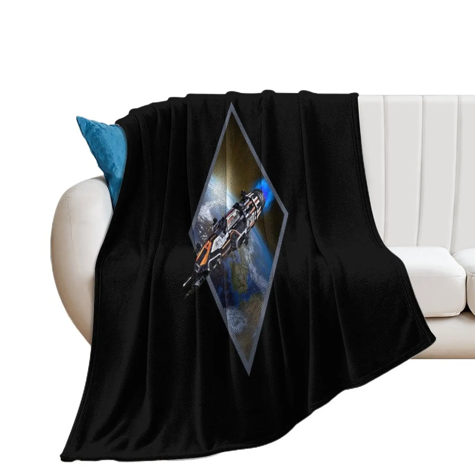 Rocinante - Flying from Earth - White - Sci-Fi Throw Blanket blankets ands Personalized Gift Blankets