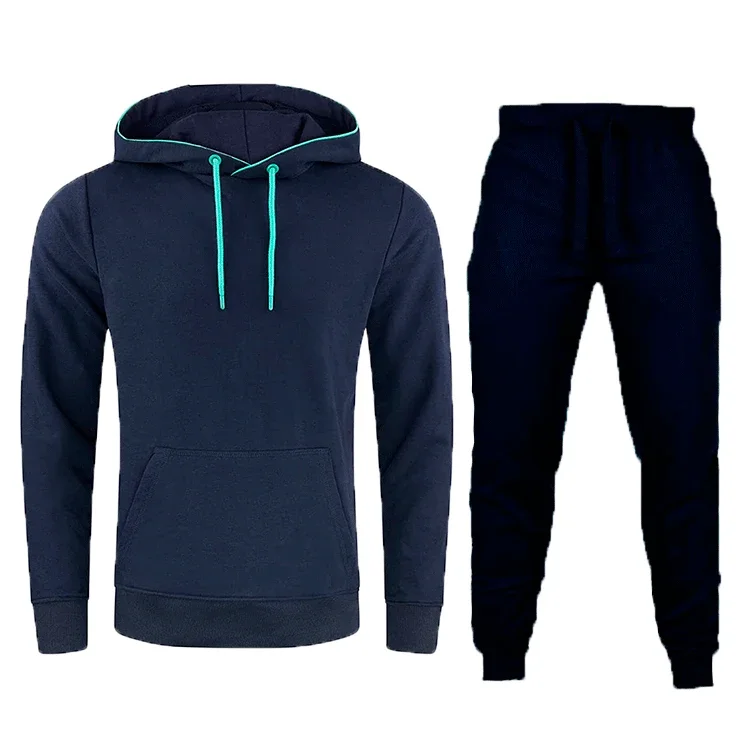 LIBIELIY Men's Fashionable And Versatile Hooded Sweatshirts With Solid - Color Long Trousers For Autumn And Winter, An Outdoor S