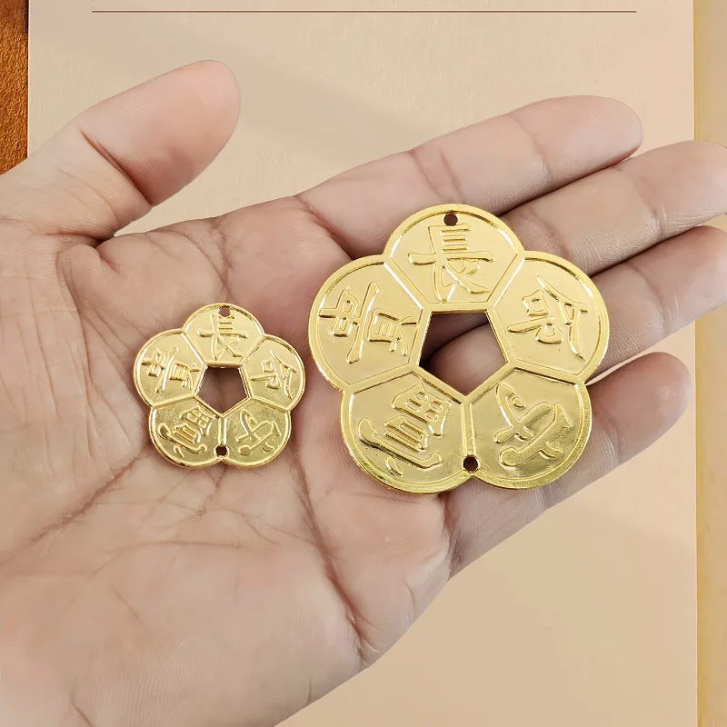 1Pcs Old Ancient Long Life Wealth Guarantee Copper Coin Chinese Feng Shui Lucky Coins Enhancement Collection Gift Home Decor
