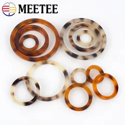 Meetee 5Pcs Resin Scarf Buckle O Ring 20/30/40/50mm for Clothing Decoration Bag Strap Round Button Luggage Handmade Accessory