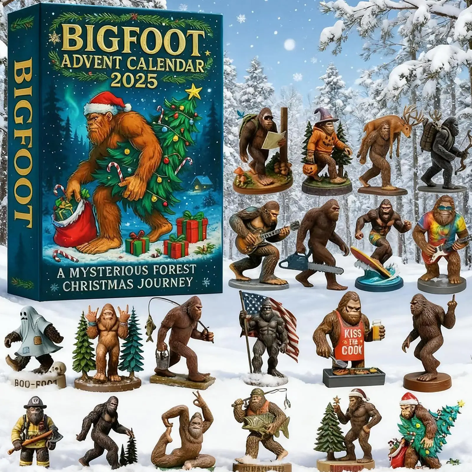 

Адвент-календарь обратного отсчета Creature, 2D акриловый календарь рассказов, 24-дневный календарь с изображением существ для обратного отсчета для семьи, друзей