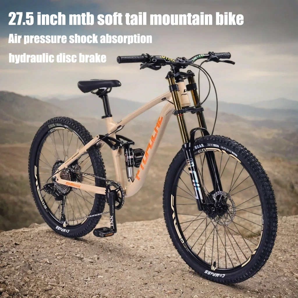 27.5 inch mtb soft tail mountain bike 11S air pressure shock absorption Downhill Bicycle Full Suspension Cross Country bicicleta