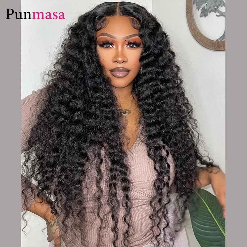 Punmasa Hair Glueless Highlight Red Colored Deep Curly 13x4 Lace Front Human Hair Wig 13x6 Transparent Lace Frontal Wig 200%