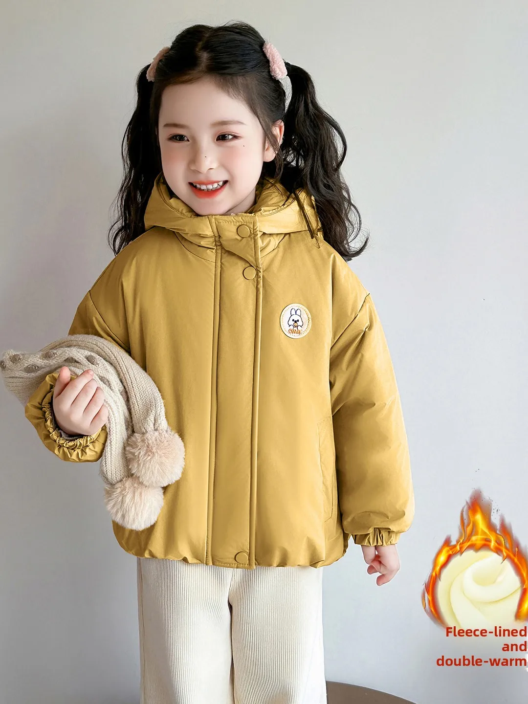 

Faionable Girls Cotton Jaet Autumn Winter Fce Lined Cotton Coat Children's Winter Clothes Sli Kids Cotton Padded Coat