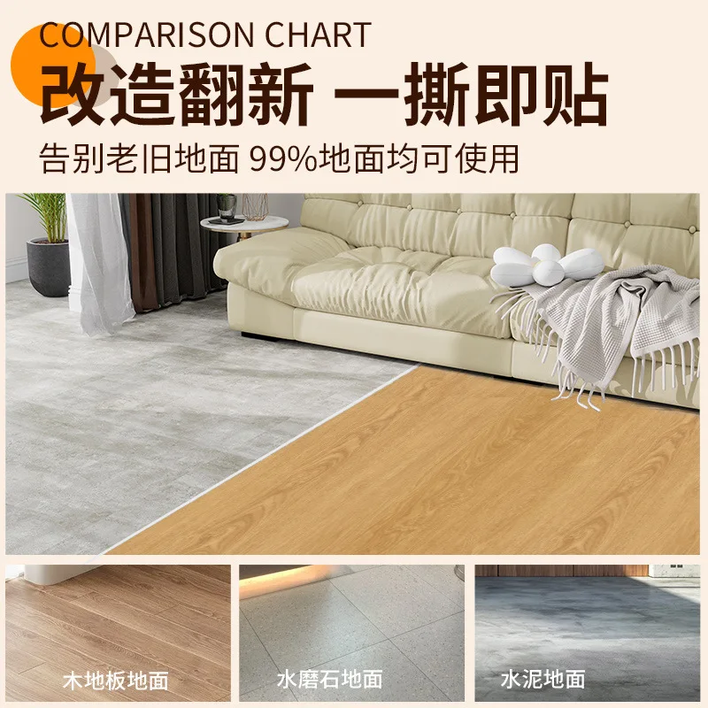 Self‑Adhesive Imitation Wood Grain Floor Sticker Waterproof Wear‑Resistant Non‑Slip Home Decor Floor Cover
