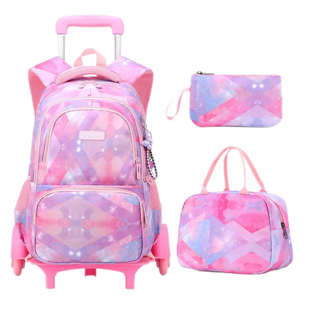 Mochila Infantil Menina Trolley School Bags for Girls Rolling Backpack Wheeled Back Pack Mochila Escolar Back To School Anime