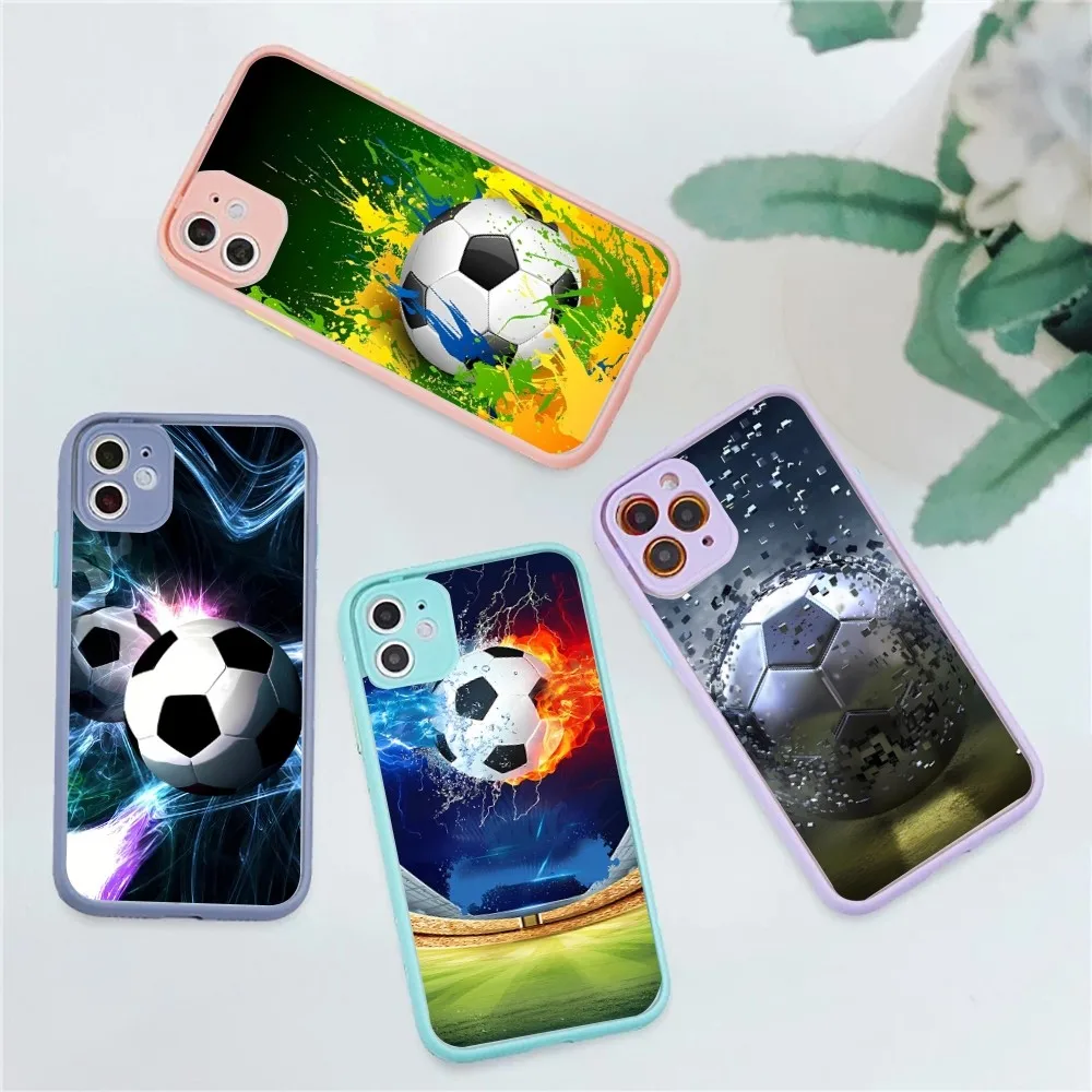 Football soccer ball design Mousepad for iPhone 14 11 12 13 Mini Pro Max 8 7 Plus X XR XS MAX Translucent Matte Cover