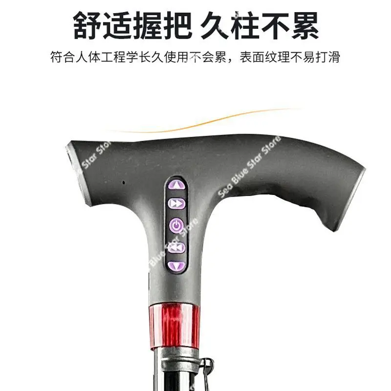 Multi-functional CrutchesSingle-headed Four-legged Non-slip Elderly Crutches, Telescopic Canes for The Elderly Lightweight