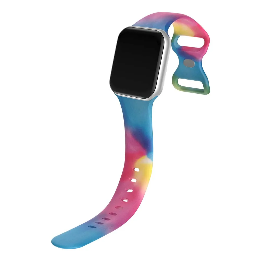 Patterned Silicone Strap For Apple Watch Band Ultra 49mm 45mm 44mm 41mm 40mm For IWatch Series 9/8/7/6/5/4/3/2/1/SE Watch Straps