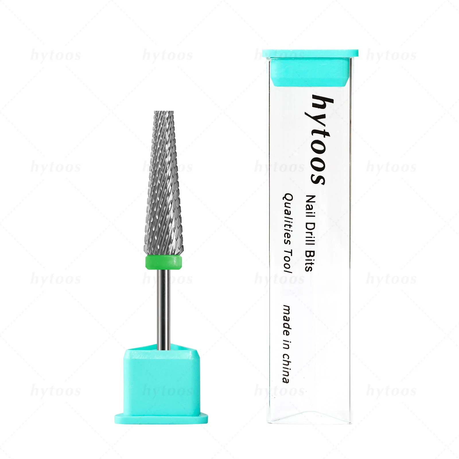 HYTOOS 5-in-1-Nagelbohrer mit flacher Oberseite, 24 mm lang, konische Hartmetall-Nagelbits, elektrisches Bohrzubehör, Gel-Nagellack-Entfernungswerkzeug