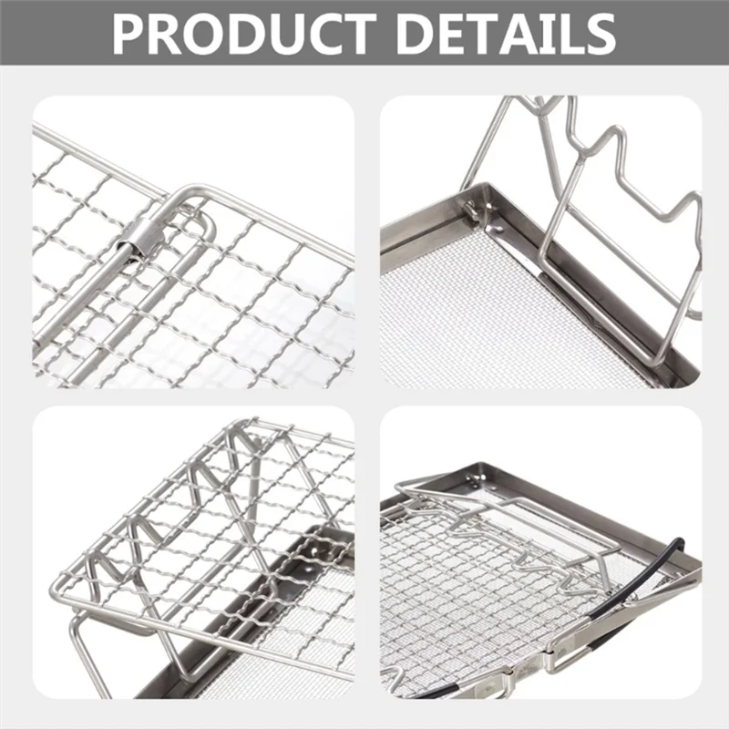 

M12K-Folding Bread Heater Toaster Rack Stainless Steel Camping Adventure Adjustable Bread Toaster Tray Grill