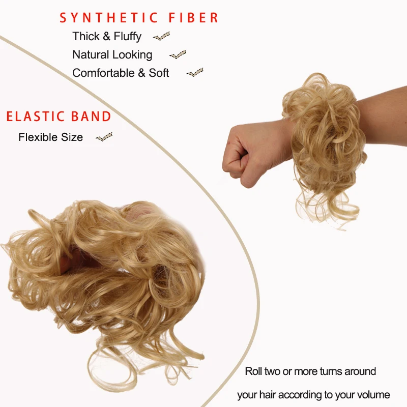 Damen Flauschiger Synthetischer Haarknoten Perücke Haargummi Lazy Ball Haargummi Modischer Festival-Haarschmuck – Detail 4