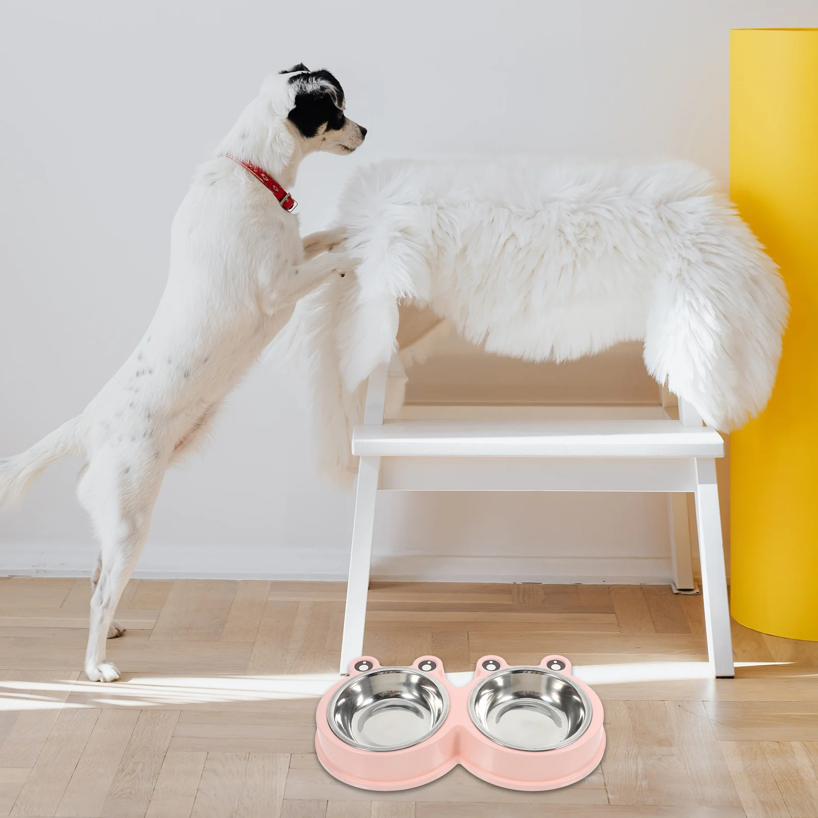 

Stainless Steel Pet Bowl Bigeyed Nonslip Base Indoor Outdoor Dog Cat Feeding Food Water Bowl 4 Cups Capacity