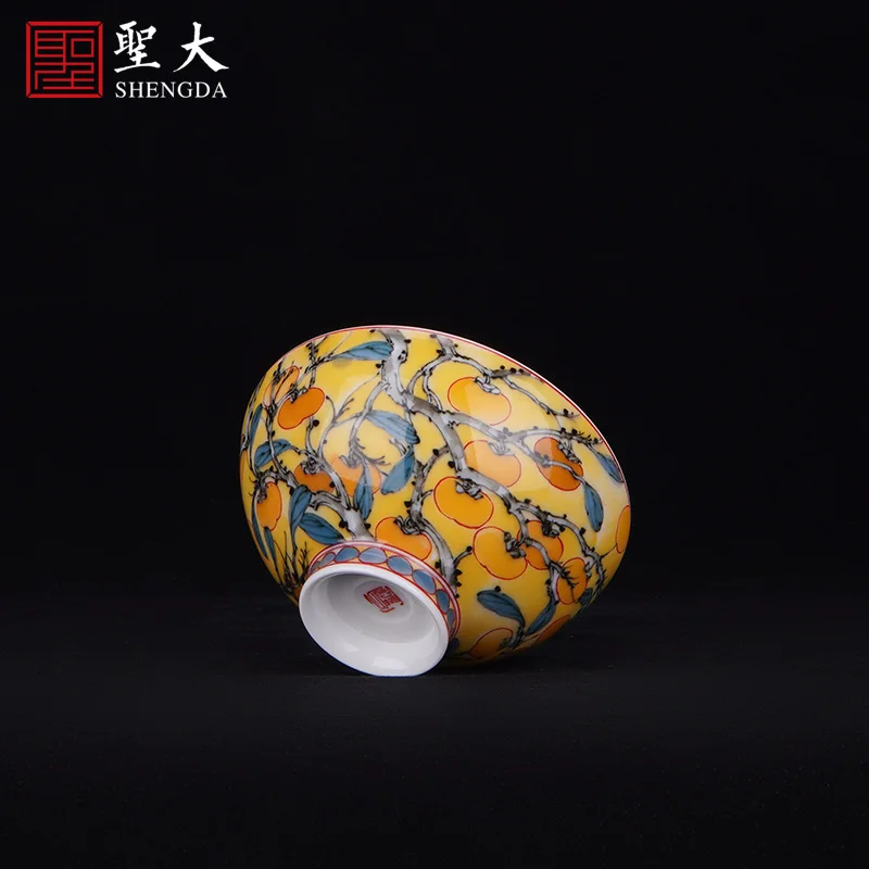 |Rocky is jingdezhen kiln and grain master cup pure manual hand-painted high-end tea sample tea cup kung fu tea cups