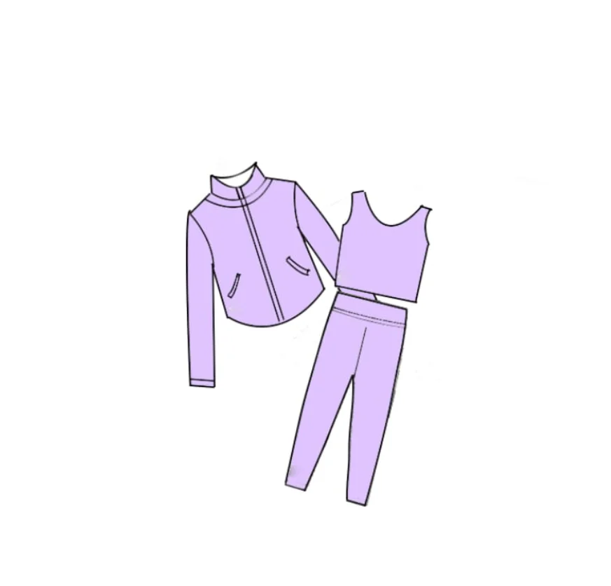 

Girls Boutique Jacket Yoga Clothing Long Sleeve Vest Sports Pants 3 Piece Sets Clothing Children's Yoga Suit