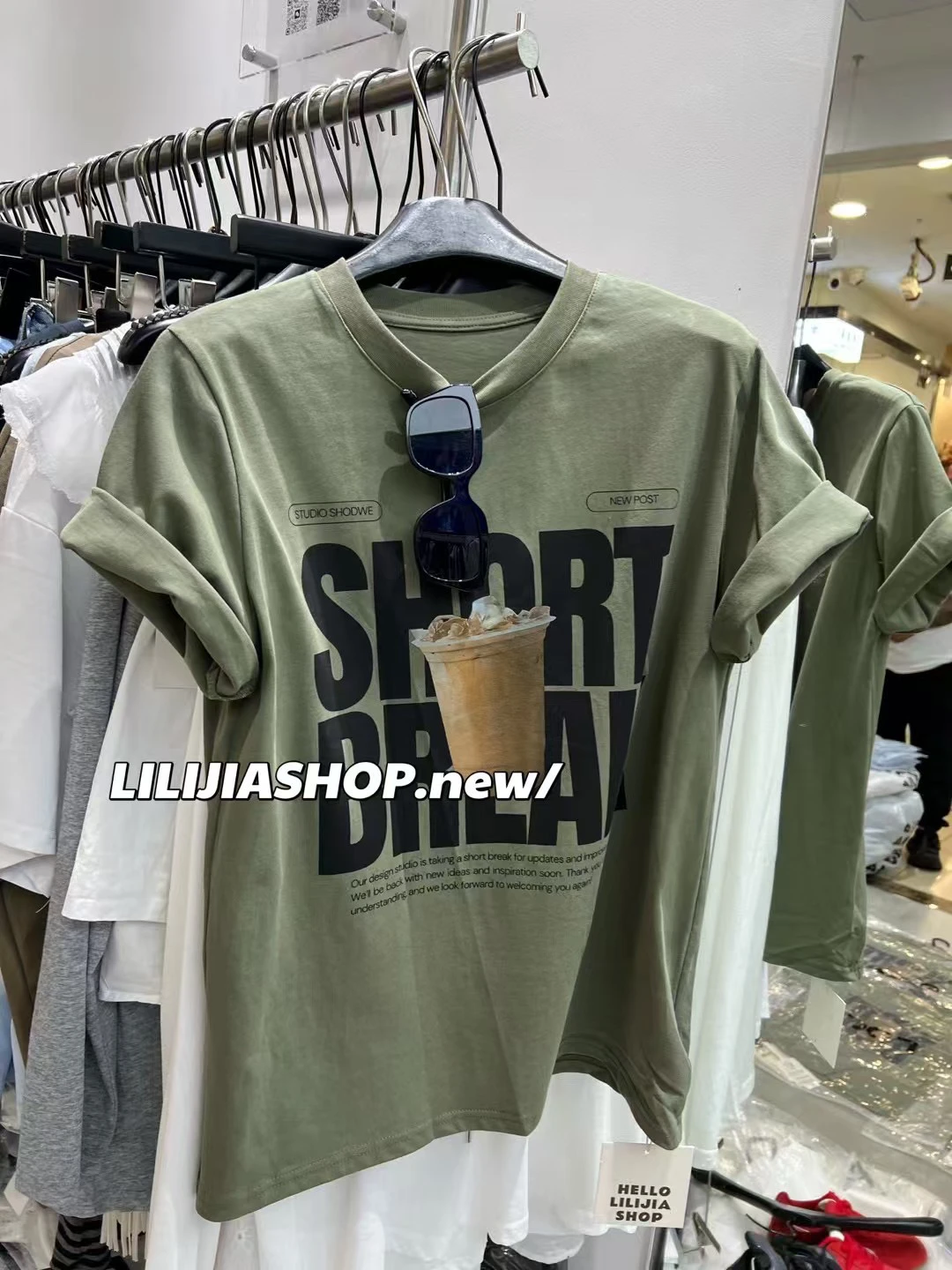 

Korean Sle round Ne ort Sve T-irt Women's Faion Slim Fit Printed Letter Top Dongda Gate Summer New Arrival