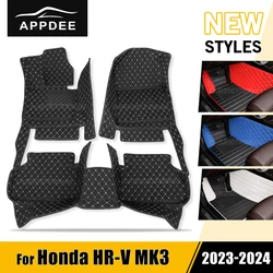 Car Floor Mats For Honda HR-V 2023 2024 Custom Auto Foot Pads Automobile Carpet Cover interior accessories