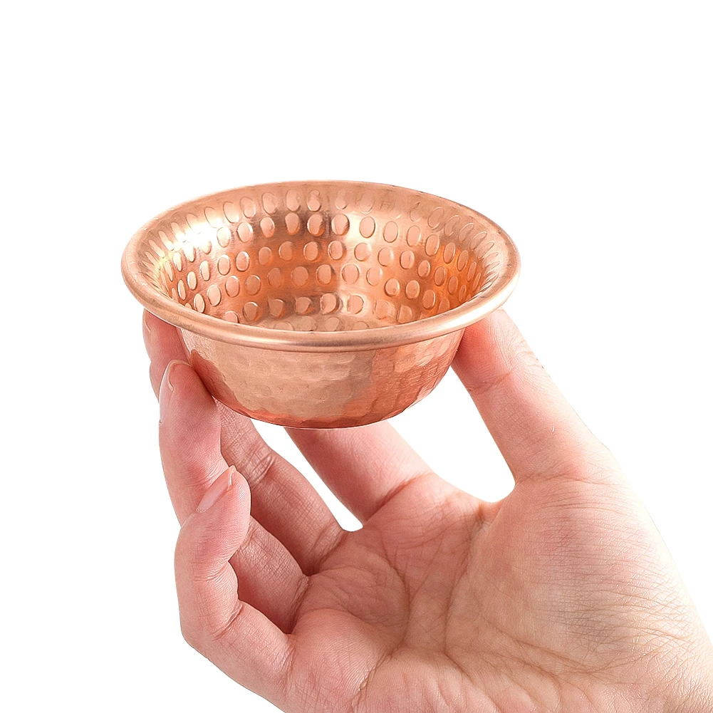 

D9 Hammered Copper Offering Bowl Figurines Holy Water Bowl Incense Burner Smudging Altar Prayer Rituals Supplies Decor Ashtray