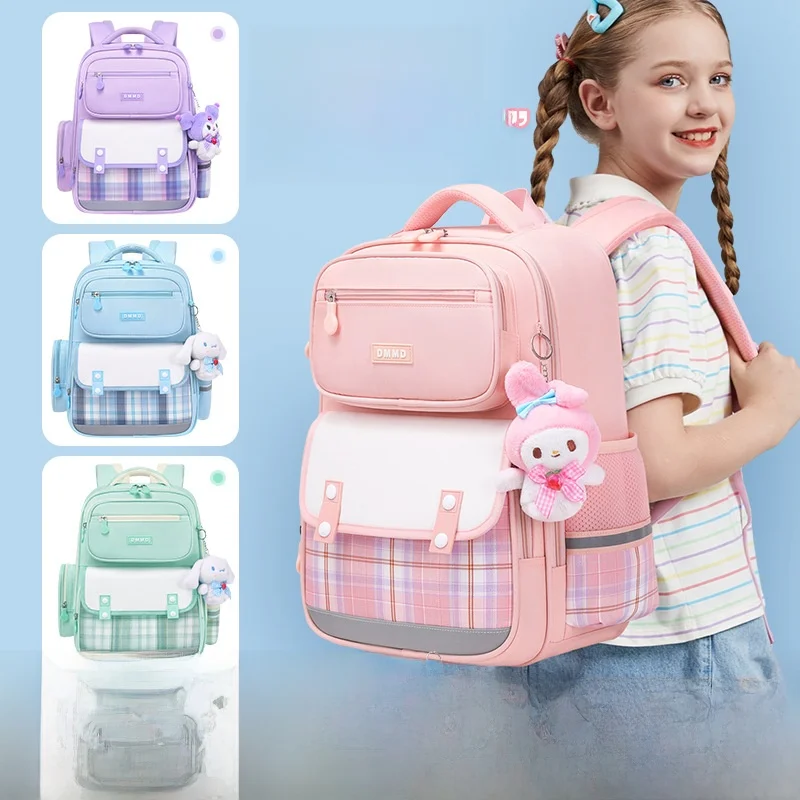 New 2025 Elementary School Backpack Waterproof Spine Protection Lightweight Dual Shoulder Bag for Girls High Aesthetic Value SAC