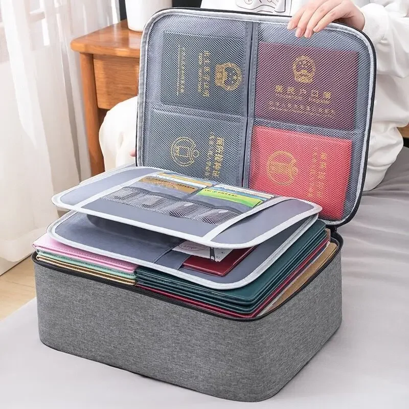 Bolsa de almacenamiento de documentos para mujer, organizador de escritorio, papelería, archivos de viaje, soporte de carpeta de tarjetas, estuche
