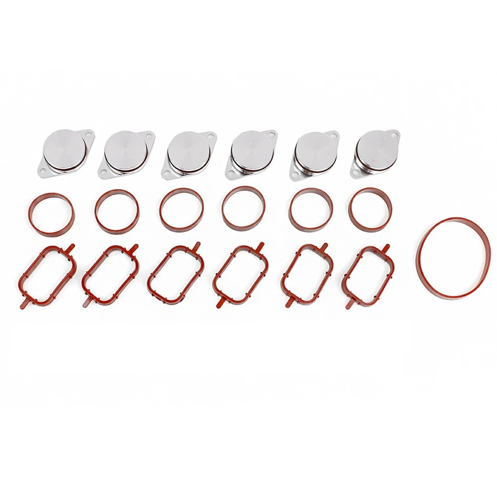 6 X 33Mm Crude Oil Swirl Flap Blanks Replacement Bungs With Intake Manifold Gasket For -BMW E46 E60 E90 320D 330D 520D