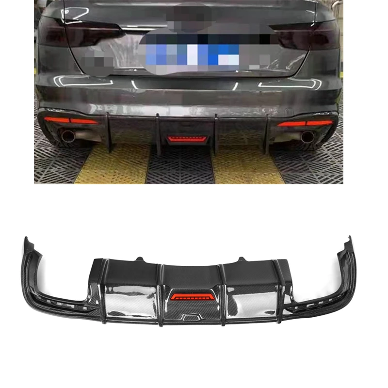 AK Style Guard Splitters Carbon Fiber Rear Bumper Diffuser Lip Spoiler For Audi A4 B10 Sline Sports 4 Door 2021+ Rear Diffuser