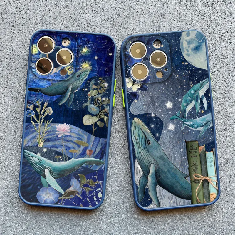 Weltraum-Ozean-Walfisch-Hai-Schwimm-Handyhülle für iPhone 17 16 15 14 11 12 13 Mini Pro Max Cover X XR X 16 15 14 Plus Fundas – Detail 15
