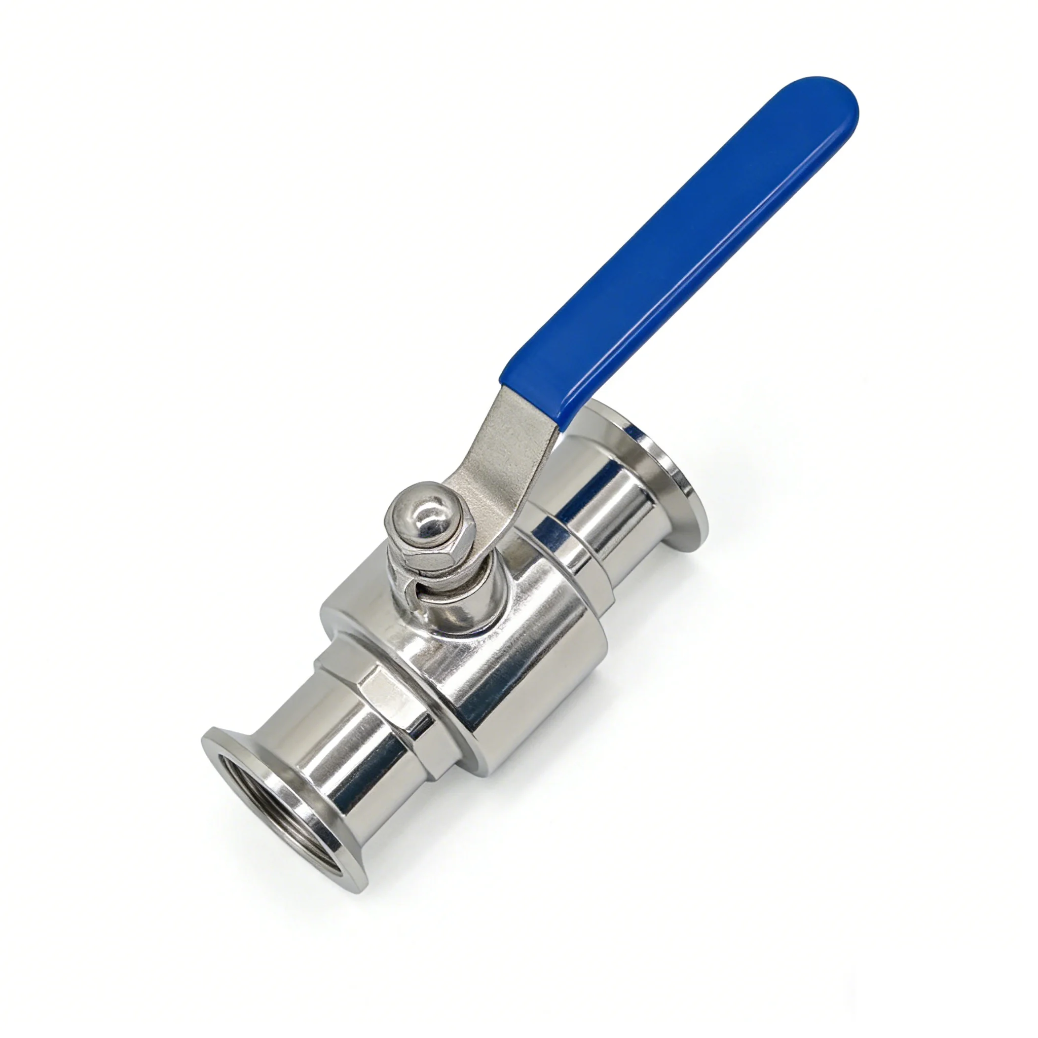 304 Stainless Steel Quick-Install Ball Valve, 316L Sanitary Food Grade DN25 Clamp & Chuck Type Straight-Through Ball Valve