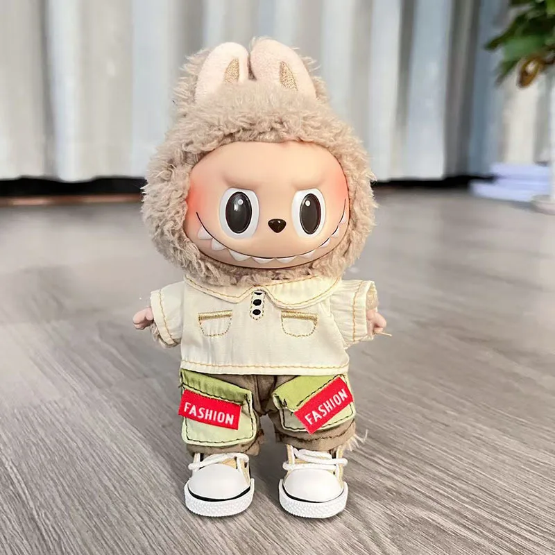 人形の服に適した 17 センチメートル-38 センチメートルのラブブ着用遊び心のあるダブルポケットセット人形アクセサリークリエイティブデザイン女の子ギフトおもちゃ