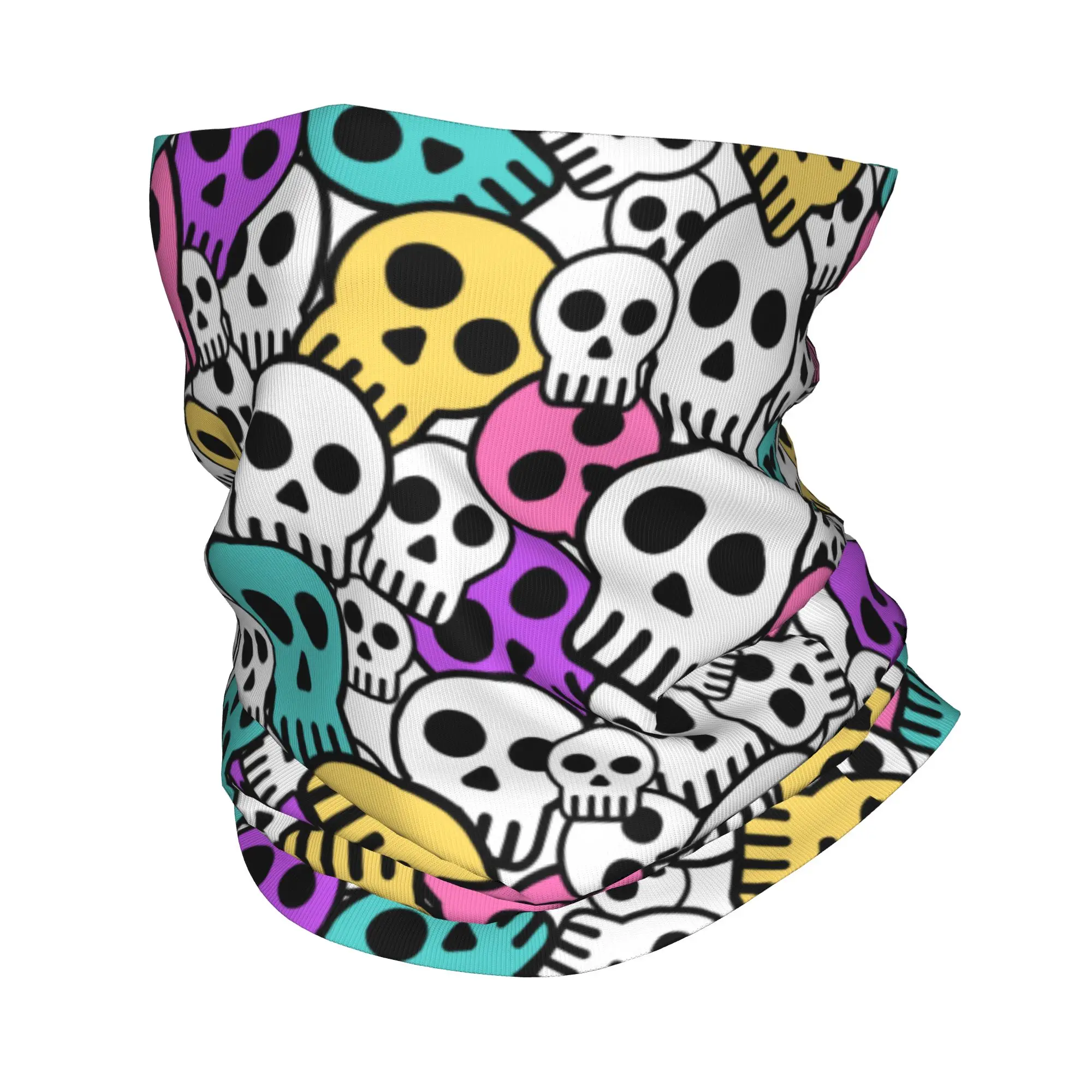 Custom Horror Skull Print Winter Headband Neck Warmer Men Women Ski Hunting Tube Scarf Skeleton Death  Face Bandana Gaiter
