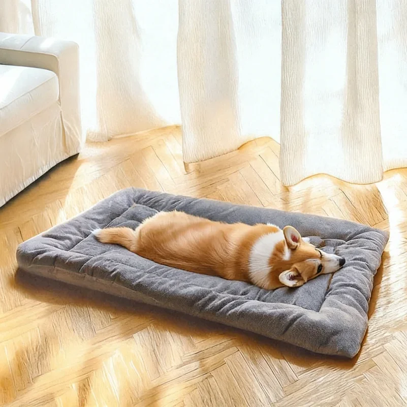 Extra Large Plush Dog Bed Sofa Thickened Super Soft Polyester Pet Mat Dog Crate Mat Bed For Small Medium Large Dog Bed