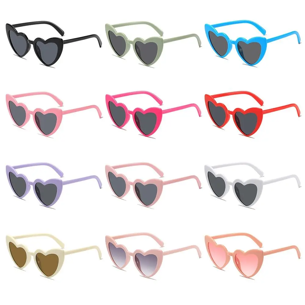 UV Protection Heart-Shaped Sunglasses Trendy Vintage Pink Heart Sun Glasses Irregular Fashion