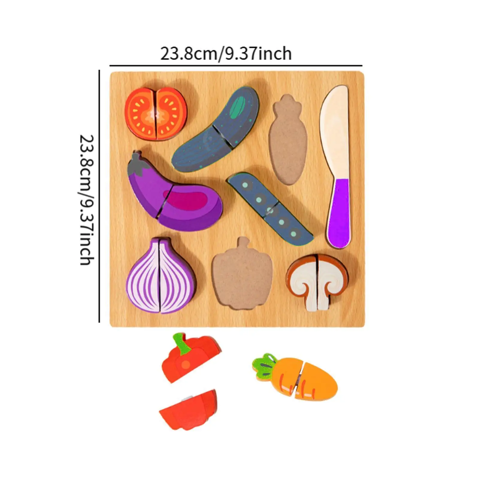 Wooden Cutting Puzzle Educational Wooden Play Kitchen Toy for Girls Boys