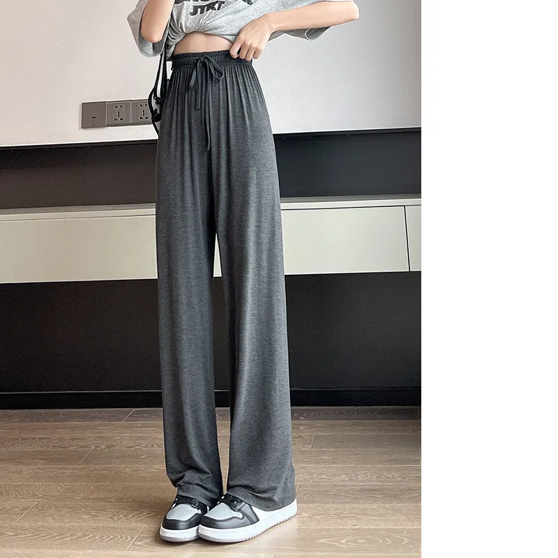 Modal Wide Leg Pants Women's Pajamas Pants Loose High Waist Drop Straight Casual Sleepwear Pant Femme Pantalones De Mujer