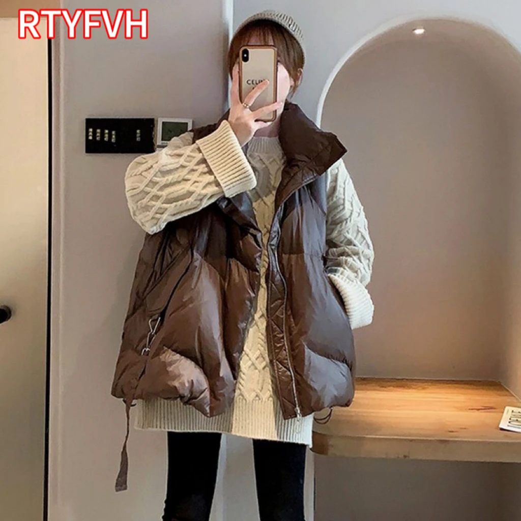 

Womens Down Cotton Vest Coat Autumn Winter Jacket Fashion Sleeveless Waistcoat Women Cotton-Padded Parkas Puffer Vests Waistcoat