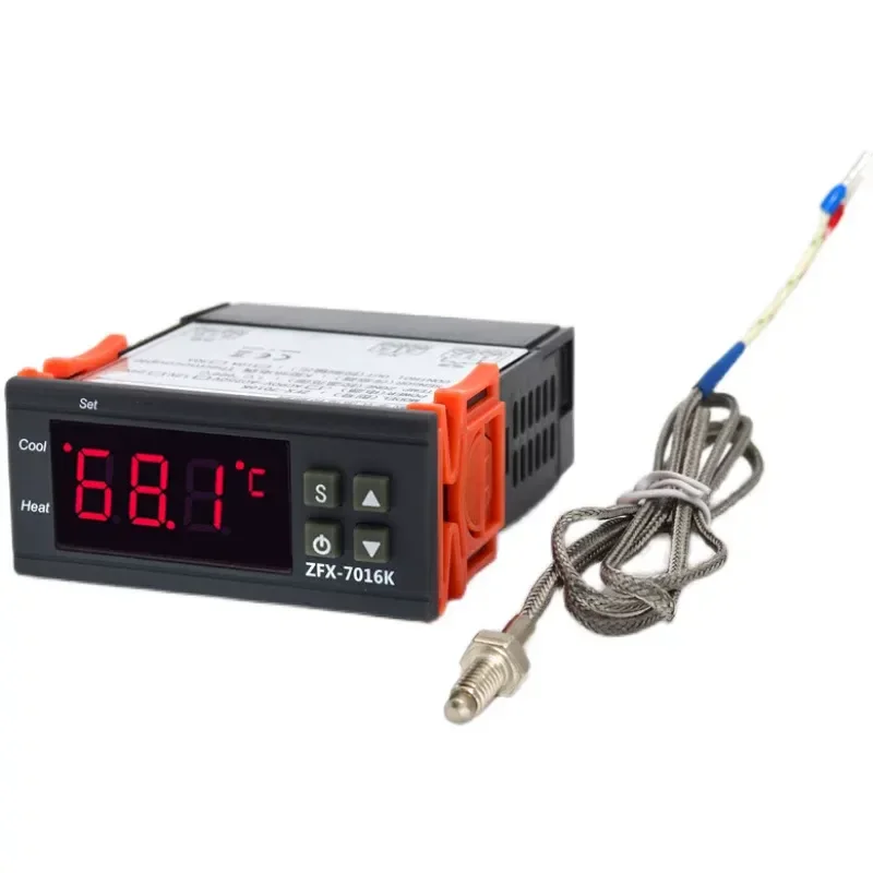 7016K Intelligent High Temperature Controller K Type Thermocouple Digital Display Adjustable Switch for Oven Kiln Burner