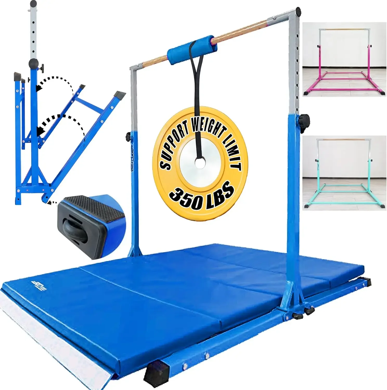 Gymnastics bar for Kids Ages 3-20- Gymnastic bar Horizontal Bars for Home-Height Adjustable 35.4